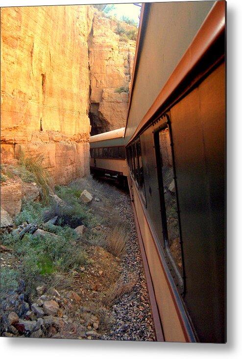 Train Metal Print featuring the photograph In by Donna Spadola