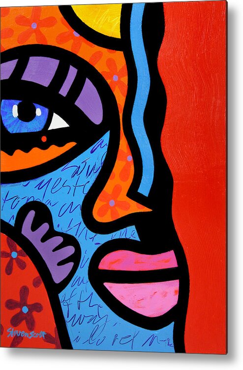 Eyes Metal Print featuring the painting Into the Groove by Steven Scott