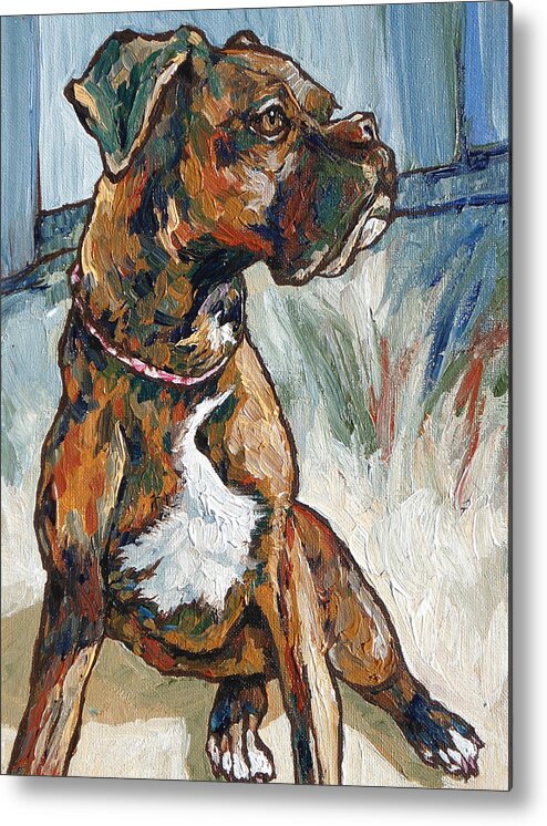 Dog Metal Print featuring the painting Lulu by Sandy Tracey