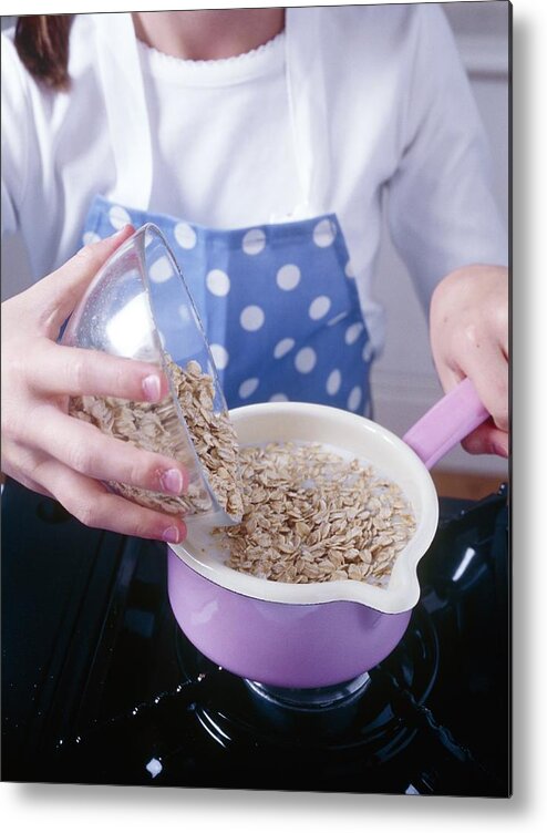 Equipment Metal Print featuring the photograph Making Porridge From Oats by Veronique Leplat