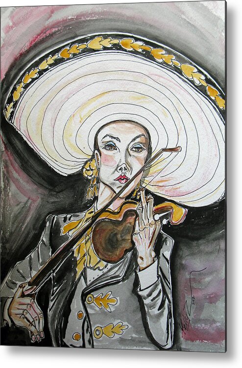 Mariachi Metal Print featuring the painting Mariachi Queen by Kelly Smith