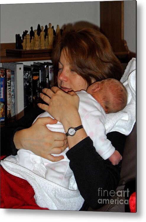 Maternal Metal Print featuring the photograph Mum and baby 1 by Rod Jones