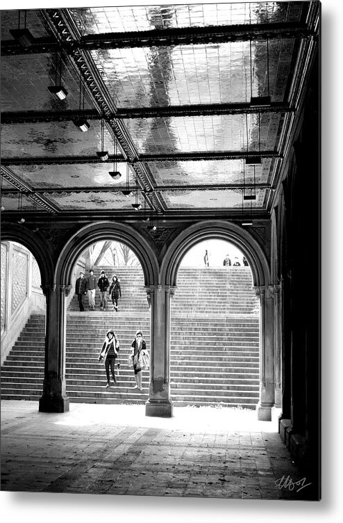 Arches Metal Print featuring the photograph New York Steps by Laura Hol Art