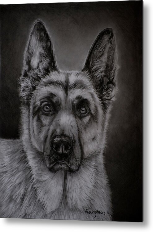 German Shepherd Dog Metal Print featuring the painting Noble - German Shepherd Dog by Michelle Wrighton