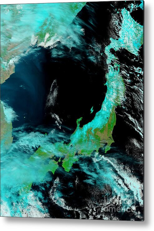 Japan Metal Print featuring the photograph Northeastern Japan After Tsunami by National Aeronautics and Space Administration