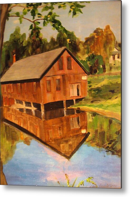 Mill Metal Print featuring the painting Old Mill by Edith Hunsberger
