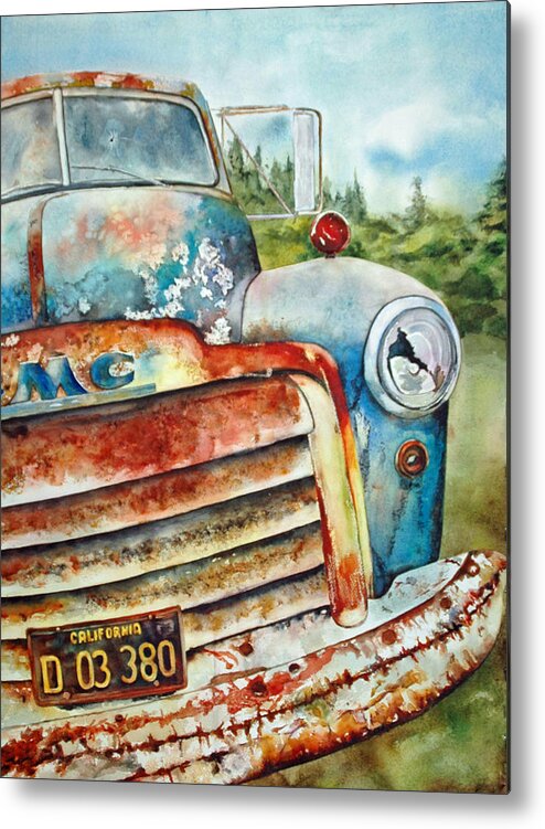 Rust Metal Print featuring the painting Old Rusty by Diane Fujimoto