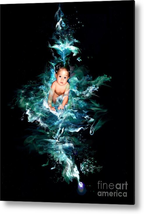 Water Metal Print featuring the digital art Our Water Child by Atheena Romney