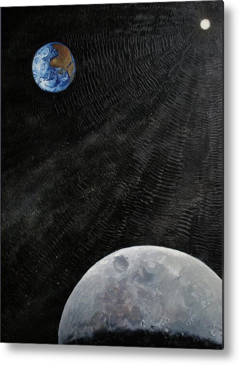 Sun Metal Print featuring the painting Outer Space by Alan Schwartz