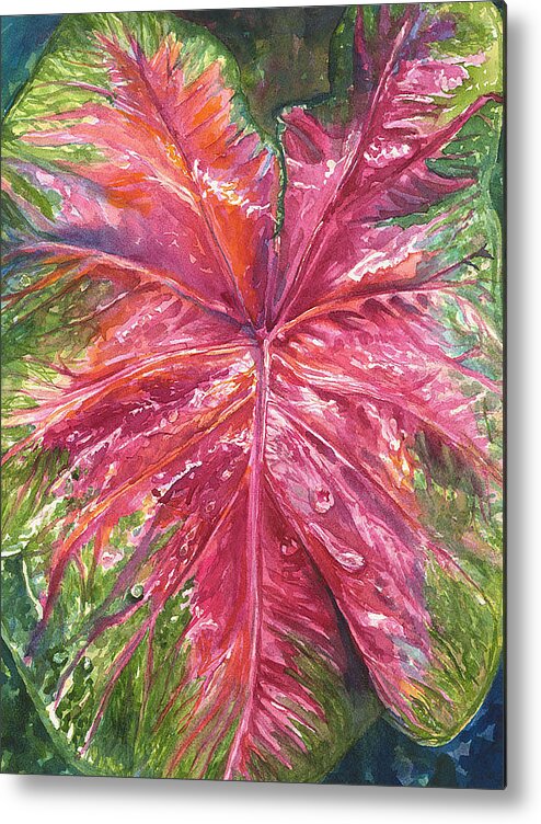 Coladium Metal Print featuring the painting Red and wet by AnnaJo Vahle