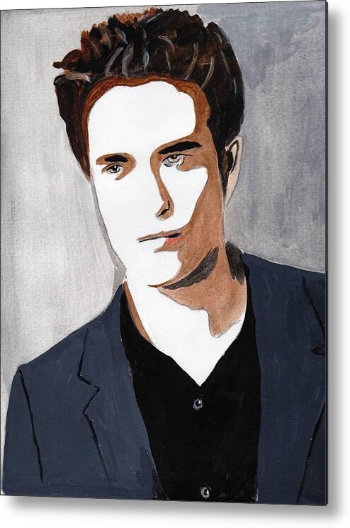 Robert Pattinson Metal Print featuring the painting Robert Pattinson 9 by Audrey Pollitt