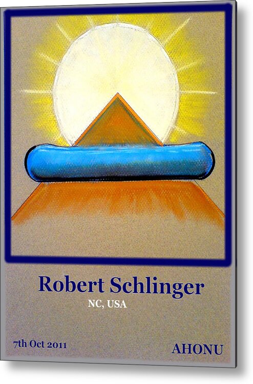 Ahonu Metal Print featuring the painting Robert Schlinger by AHONU Aingeal Rose