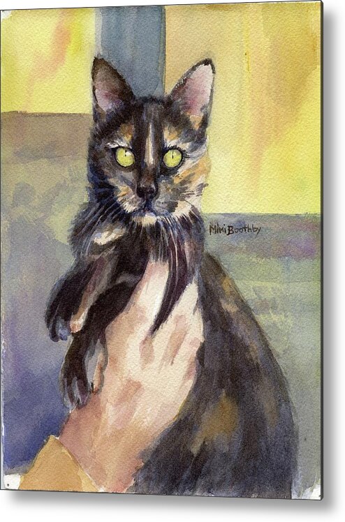 Cat Metal Print featuring the painting Sascha by Mimi Boothby