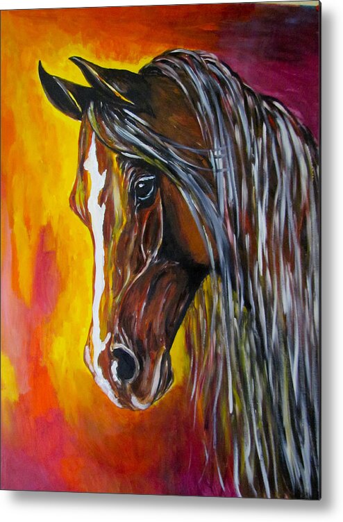 Horse Metal Print featuring the painting Serenity by Sheri-Lynn Marean