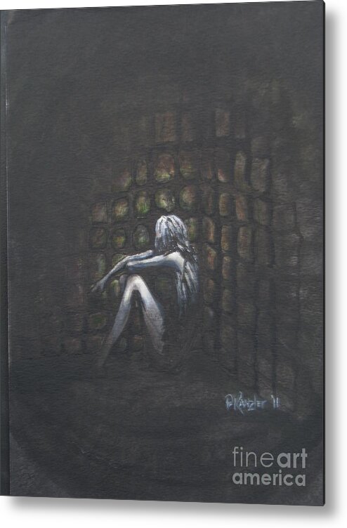 Isolated Metal Print featuring the painting Shackled by Patricia Kanzler