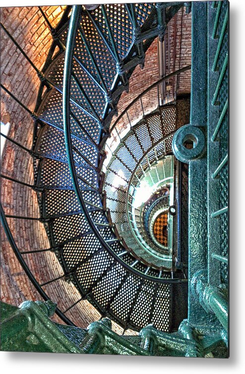 Tower Metal Print featuring the photograph Stairs in the Lighthouse Tower by Joe Myeress