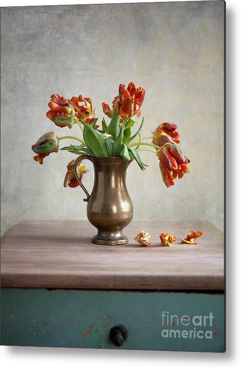 Petals Metal Print featuring the photograph Still Life with Tulips by Nailia Schwarz