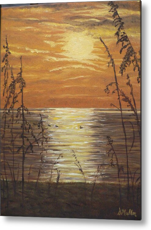 Sunset Metal Print featuring the painting Sunsetting by Donna Muller