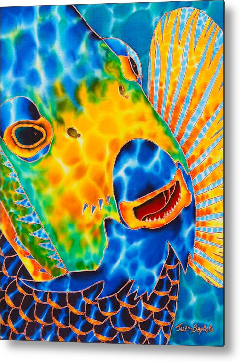 Fish Art Metal Print featuring the painting Queen Angelfish by Daniel Jean-Baptiste