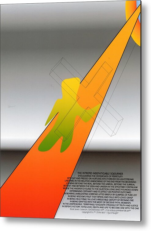 Color Digital Art Metal Print featuring the digital art The Intrepid Indefatigable Sojourner by Steven Welp