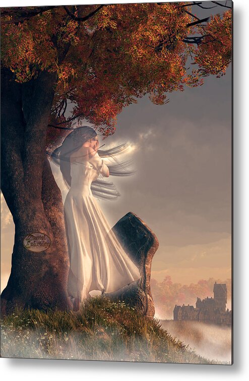 Ghost Metal Print featuring the digital art The Lonely Ghost of October by Daniel Eskridge