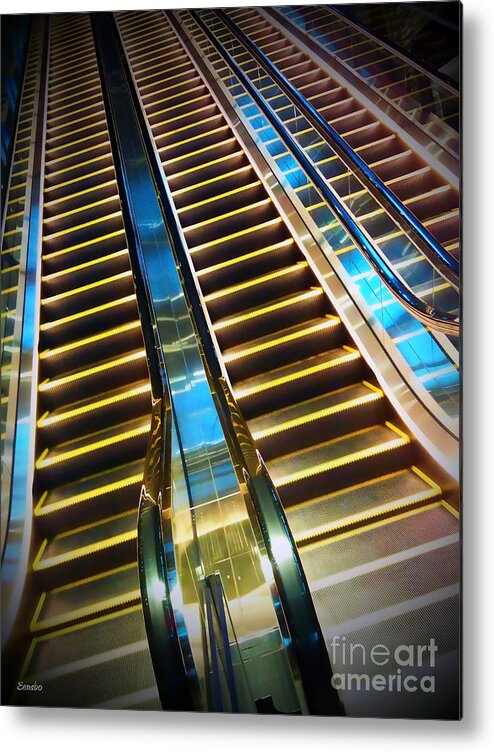 Escalator Metal Print featuring the photograph Up and Down by Eena Bo