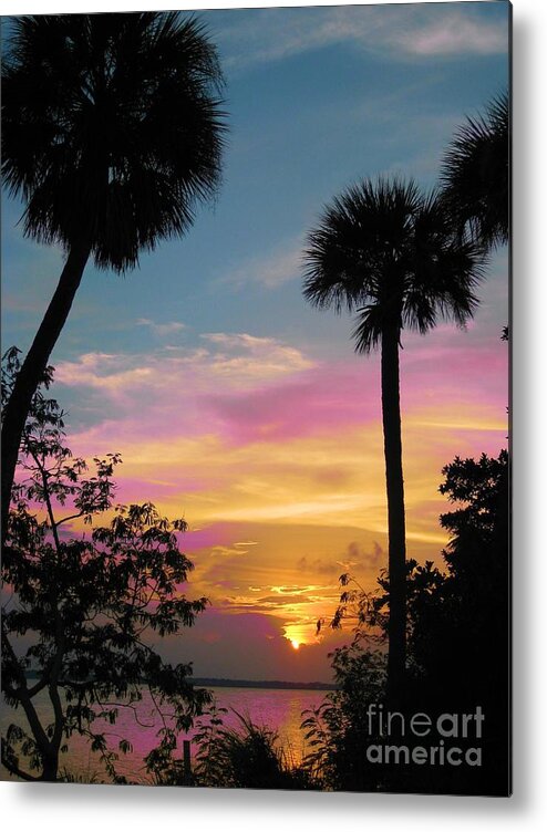 Sunset Metal Print featuring the photograph When Day is Done by Judy Via-Wolff