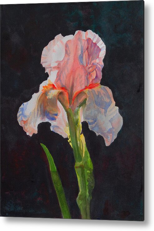 Floral Metal Print featuring the painting Majestic Iris by Heidi E Nelson