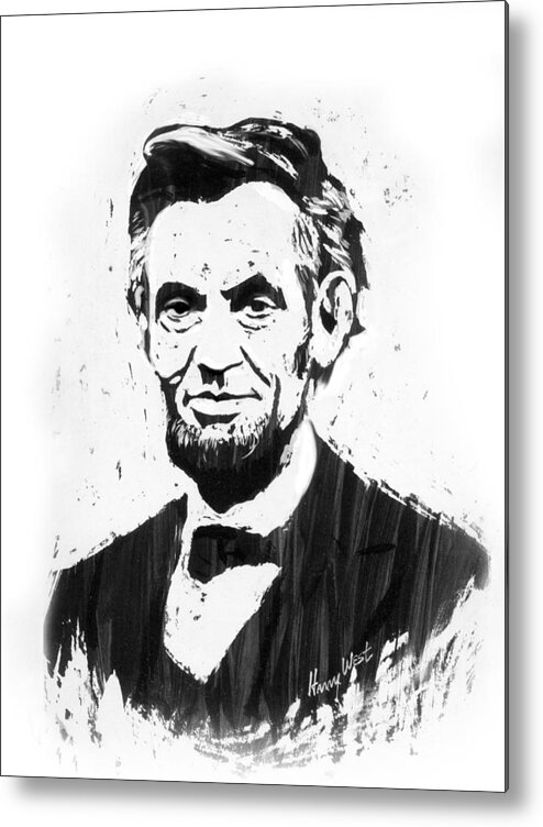 Abraham Lincoln Metal Print featuring the drawing A. Lincoln #1 by Harry West