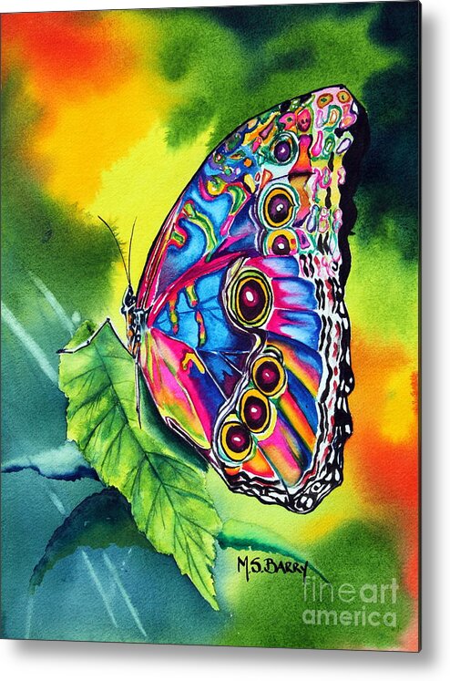 Butterfly Metal Print featuring the painting Beatrice Butterfly #1 by Maria Barry