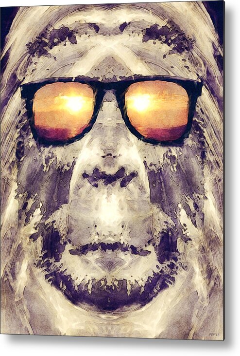 Sasquatch Metal Print featuring the digital art Bigfoot In Shades #1 by Phil Perkins