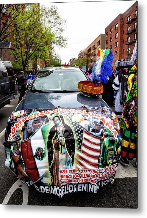 Cinco De Mayo Parade Nyc 2018 Metal Print featuring the photograph Cinco de Mayo Parade NYC 2018 Decorated Car #1 by Robert Ullmann