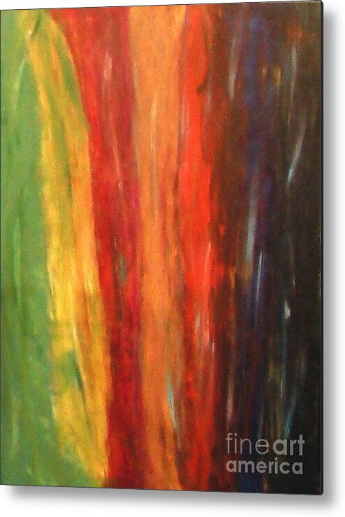 Abstract Metal Print featuring the painting Colorfall #1 by Leslie Revels