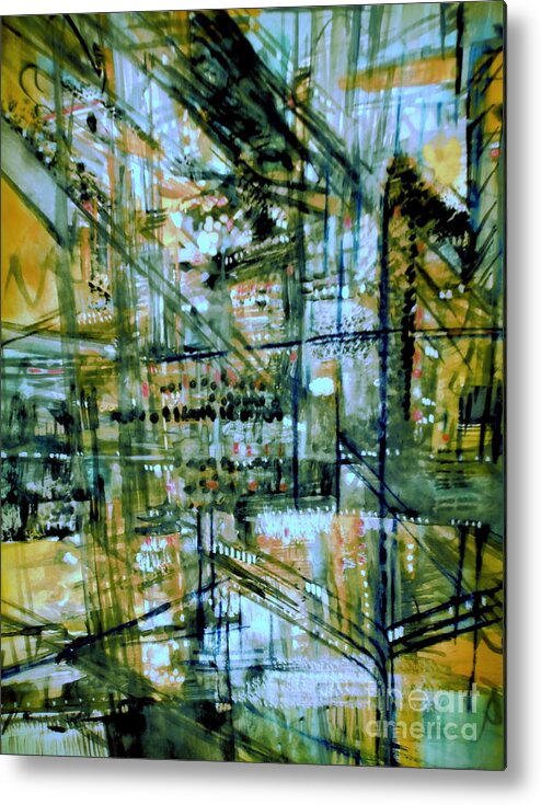 Digital Art Metal Print featuring the digital art Construction #2 by Nancy Kane Chapman