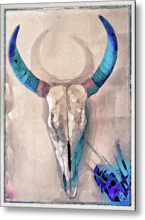 Cow Skull Metal Print featuring the photograph Cow Skull #1 by Ronda Broatch