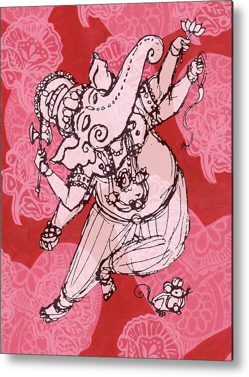 Metal Print featuring the mixed media Dancing Ganesha #1 by Jennifer Mazzucco