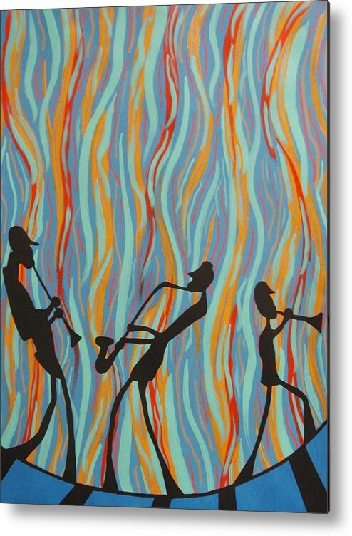 Jazz Metal Print featuring the painting Hot Jazz Band II #1 by Angelo Thomas