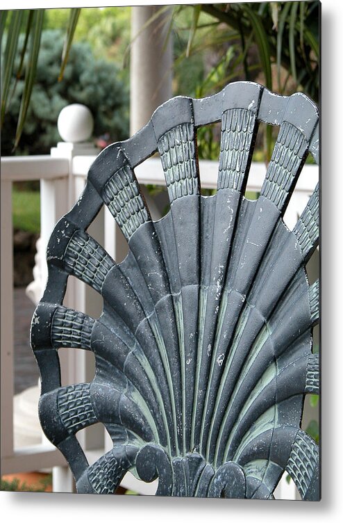 Chair Metal Print featuring the photograph Patio Chair - Bermuda by Frank Mari