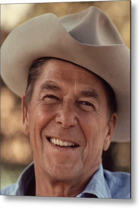 Ronald Reagan Metal Print featuring the photograph President Ronald Reagan #1 by War Is Hell Store