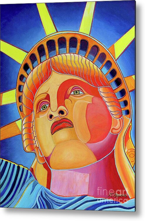 Statue Of Liberty Metal Print featuring the painting Statue of Liberty #1 by Joseph J Stevens