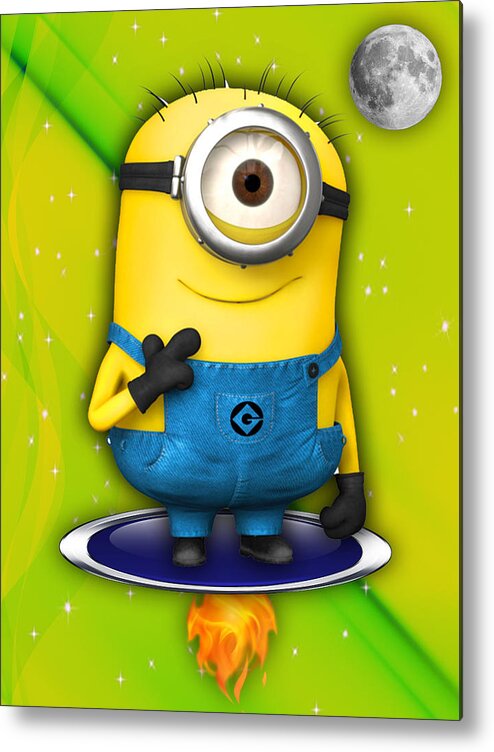 Minion Metal Print featuring the mixed media Minions Collection #10 by Marvin Blaine