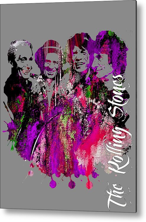 Mick Jagger Metal Print featuring the mixed media The Rolling Stones Collection #2 by Marvin Blaine