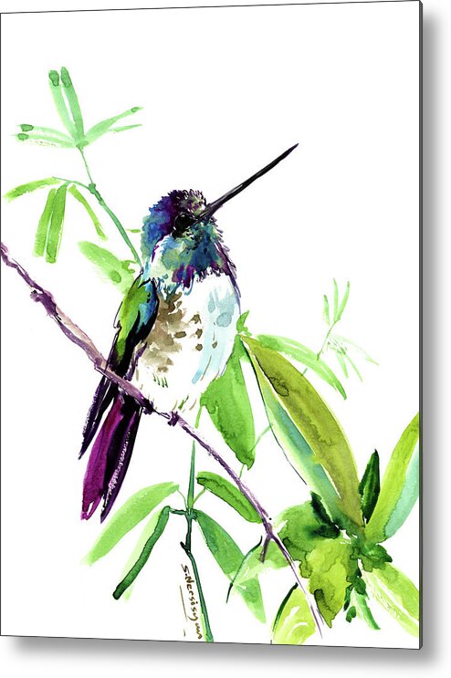 Bird Metal Print featuring the painting Hummingbird #16 by Suren Nersisyan