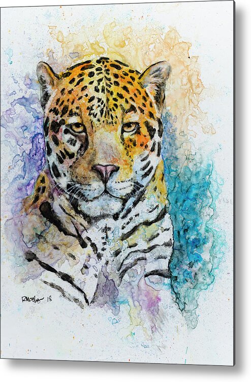 Jaguar Metal Print featuring the painting Jaguar #2 by Rick Mosher