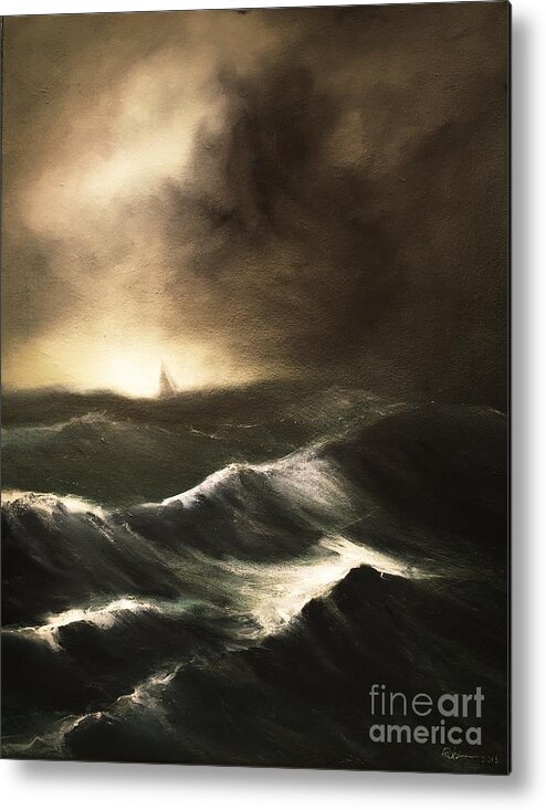 Marine Metal Print featuring the painting Untitled #2 by Stephen Roberson