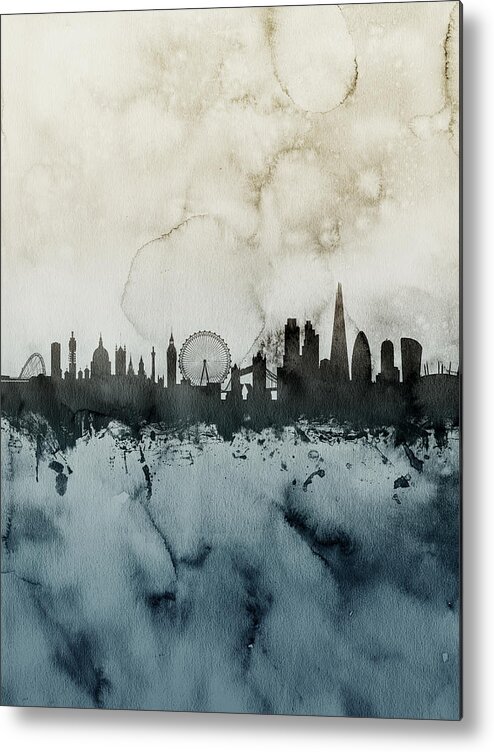 London Metal Print featuring the digital art London England Skyline #22 by Michael Tompsett
