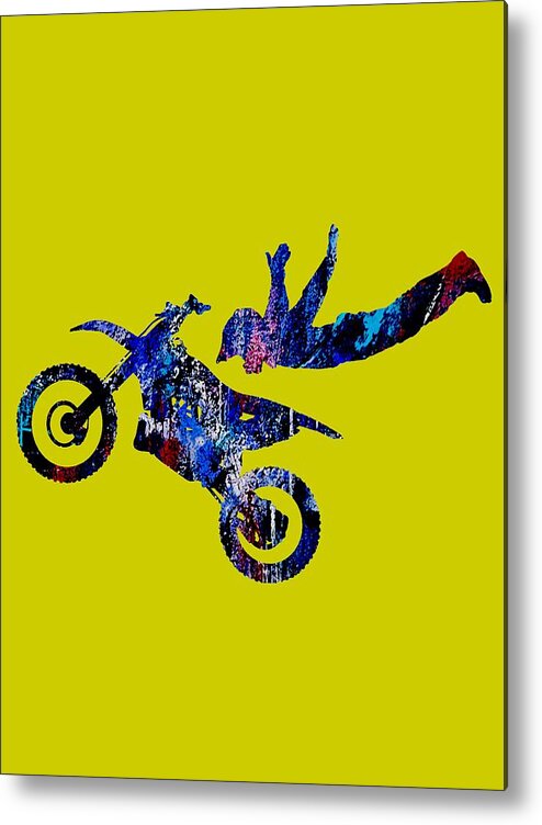 Dirt Bike Metal Print featuring the mixed media Dirt Bike Superman Collection #3 by Marvin Blaine
