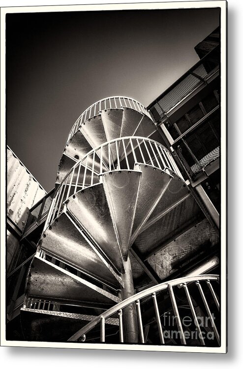 Brixton Metal Print featuring the photograph Pop Brixton - spiral staircase - industrial style #3 by Lenny Carter