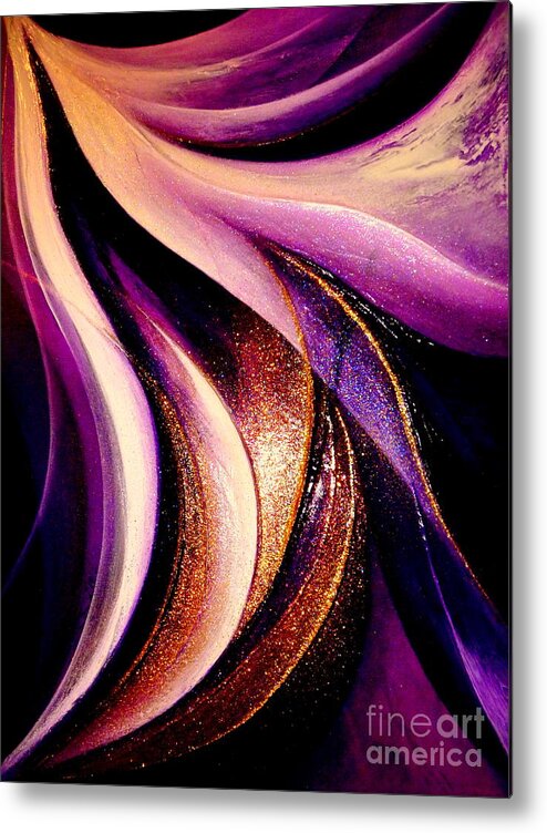 Light.dancing.flying.sky.sunshine.earth Metal Print featuring the painting Light Dance #1 by Kumiko Mayer