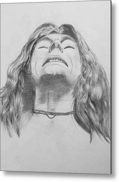 Robert Plant. Led Zeppelin Metal Print featuring the drawing Robert Plant #4 by Manon Zemanek